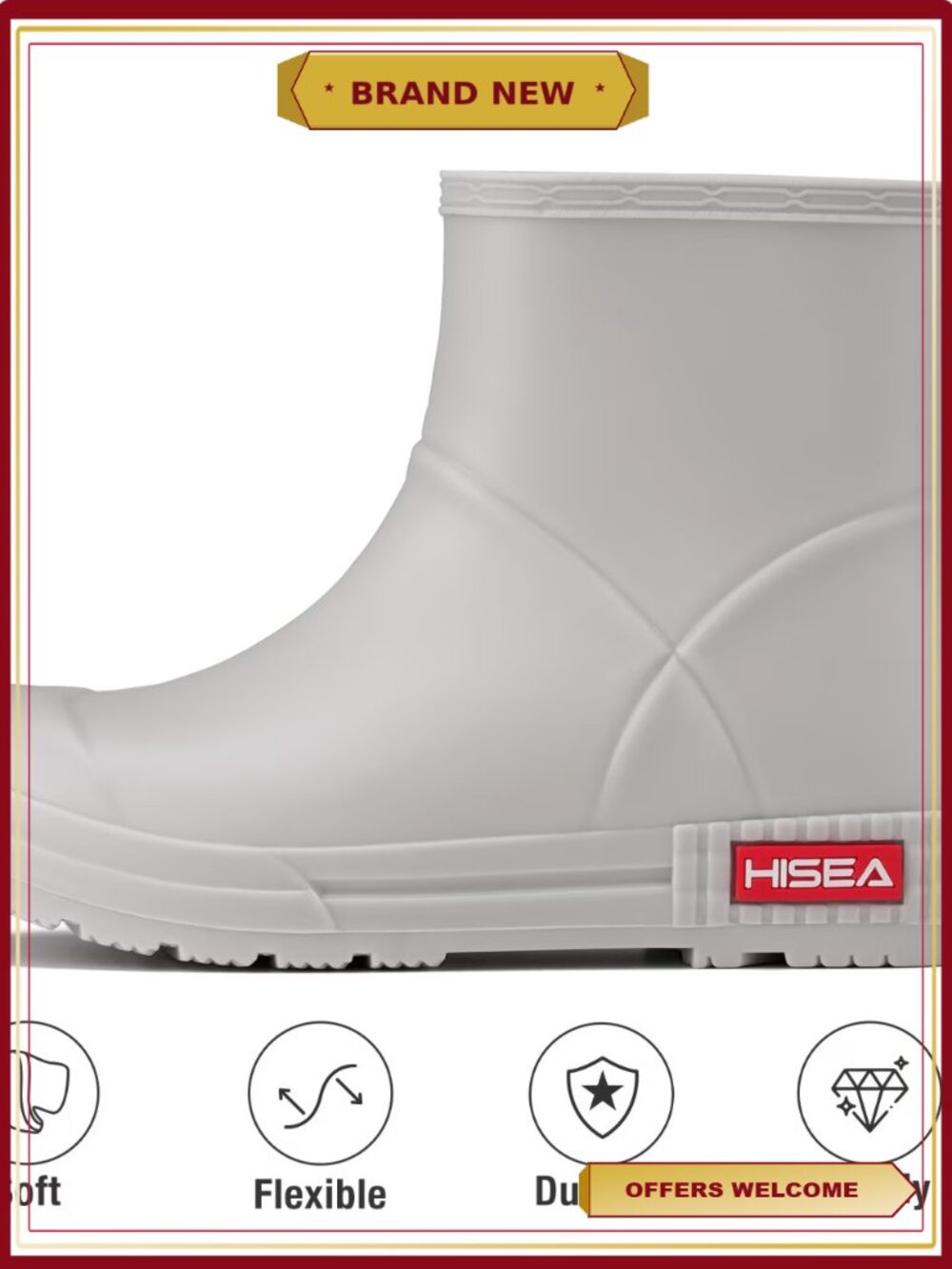 Waterproof Chelsea Rain Boots Slip-On Garden Shoes Women's Short PVC